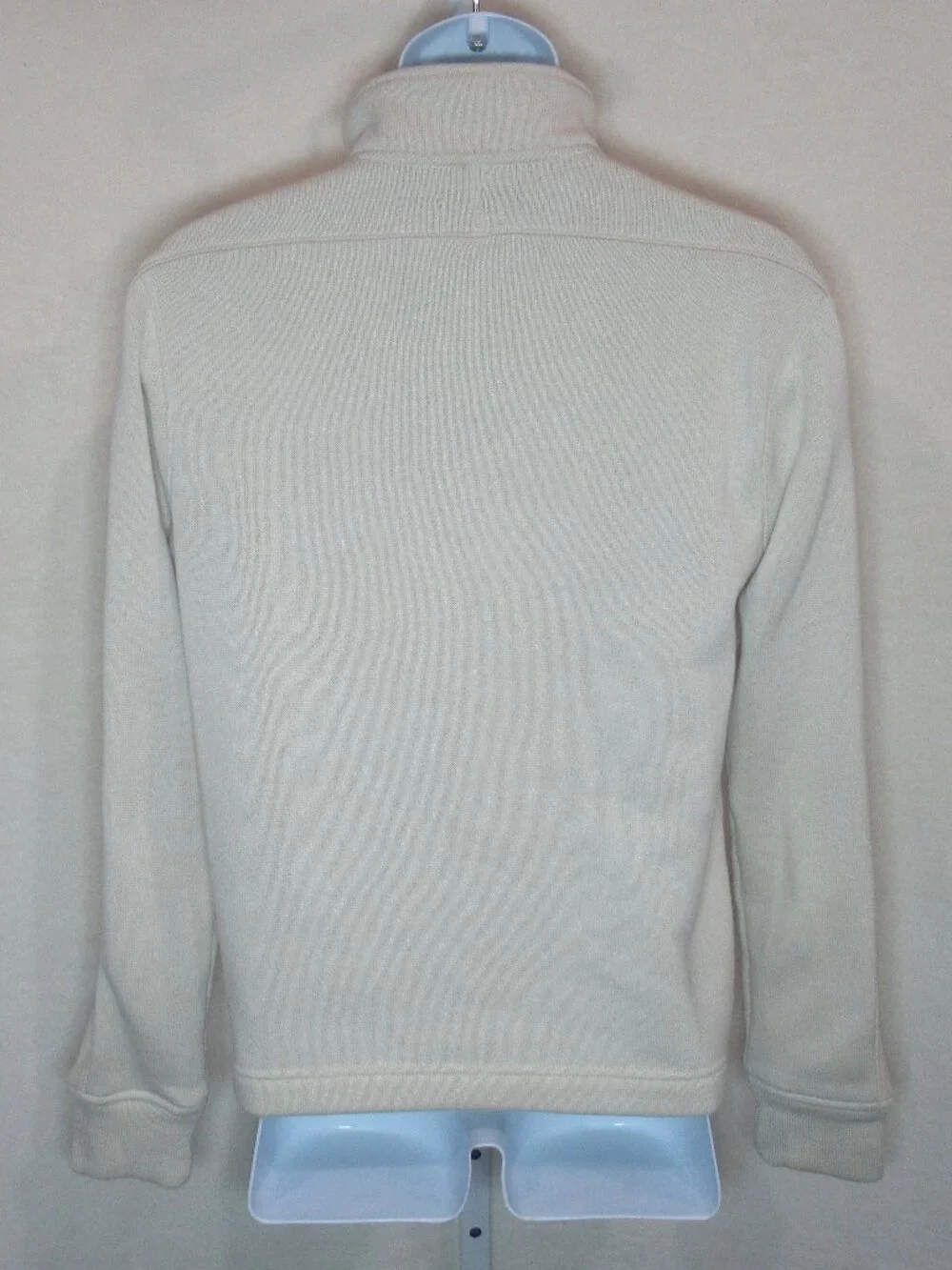 Banana Republic Men’s Quarter Zip Pullover Sweater Cream Black | Small